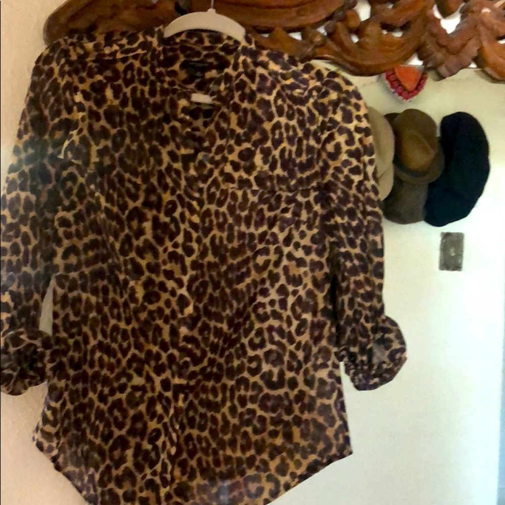 Ann Taylor Leopard Print Blouse